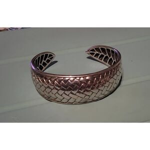 Gorgeous Bold 925 Sterling Silver Basket Weave Cuff Style Bracelet